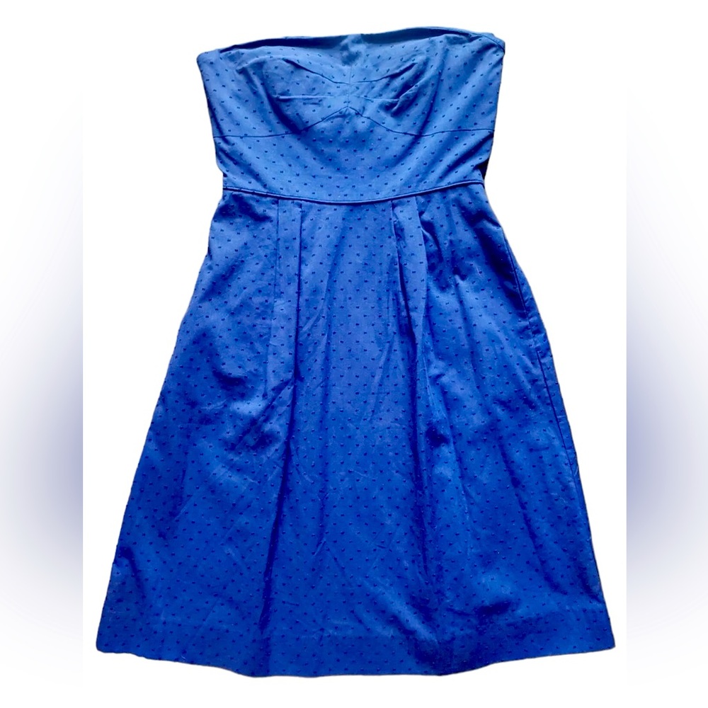 J Crew Blue Navy Cotton Sundress NWT 0 (XS) Strapless Casual Work Cocktail